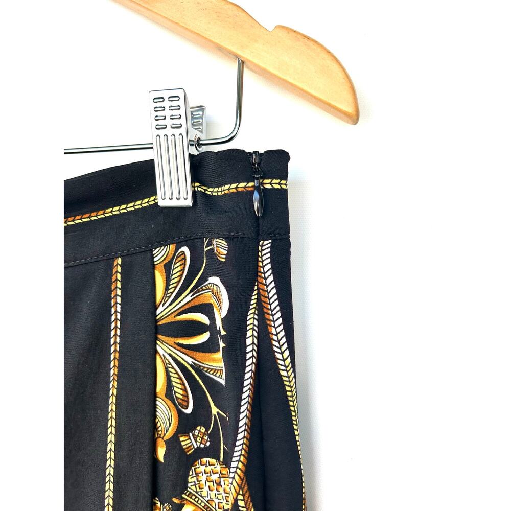 Vintage Y2K Cache Set Halter Top Mini Skirt Baroque Scarf Versace Medium 8 Gold - Picture 12 of 13